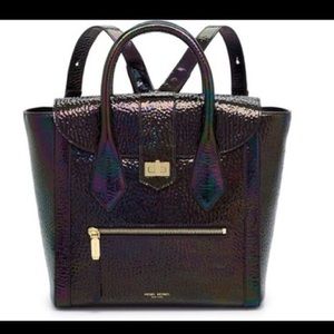 Henri bendel petrol Gotham backpack tote oil slick